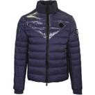Plain Quilted Navy Blue Jacket