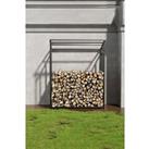 3.6 ft W x 2.3 ft D Small Metal Tube Firewood Rack with Roof
