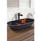 Oval Bathroom Artistic Glass Vessel Sink with Drain
