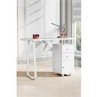 Luxurious Nail Desk Table with Storage Drawers & Electric Dust Collector