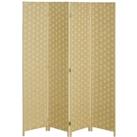 4 Panel Folding Wall Divider Room Wave Fibre Privacy Screen Panels