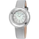 Gandria Swiss Quartz Diamond Swiss Watch, 316L SS Case, White MOP Dial, Genuine Italian Made Silver 