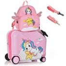 2PC Kids Ride-on Luggage Set 18 Carry-on Suitcase & 12 Backpack Anti-Loss Rope