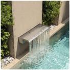 60cm Back Entry Waterfall Pool Fountain Garden Stainless Steel Wall-Mounted Water Blade