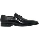 Buckle Logo Leather Black Shoes