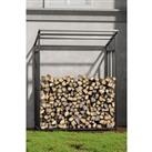 6 ft W x 2.3 ft D Large Metal Tube Firewood Rack with Roof