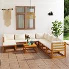 9 Piece Garden Lounge Set with Cushions Solid Wood Acacia (UK/IE/FI/NO only)
