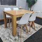Wooden Dining Table And 4 Chairs Padded Cushioned Seats Chairs