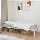 Metal Bed Frame White 75x190 cm Small Single