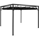 Garden Gazebo with Retractable Roof Canopy 3x3 m Anthracite