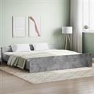 Bed Frame with Headboard with Footboard Concrete Grey 180x200 cm Super King
