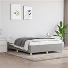 Bed Frame Light Grey 135x190 cm Double Fabric