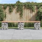Garden Bench Gabion Design 203x31x42 cm Solid Wood Douglas