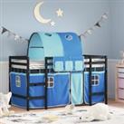 Kids' Loft Bed with Tunnel Blue 90x200cm Solid Wood Pine