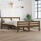 Bed Frame Honey Brown Solid Wood 135x190 cm Double