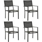 Garden Chairs 4 pcs Textilene and Steel Black and Anthracite