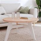 Table Top 80x2.5 cm Round Solid Wood Beech