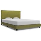 Bed Frame Green Fabric 135x190 cm Double