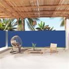 Retractable Side Awning Blue 180x1000 cm