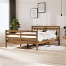 Bed Frame Honey Brown Solid Wood 140x200 cm