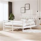 Bed Frame White Solid Wood 160x200 cm