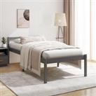 Bed Frame Grey 100x200 cm Solid Wood Pine