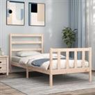 Bed Frame with Headboard 90x190 cm Single Solid Wood