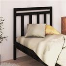 Bed Headboard Black 95x4x100 cm Solid Wood Pine
