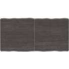 Table Top Dark Grey 120x60x(2-6) cm Treated Solid Wood Live Edge
