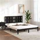 Bed Frame Black Solid Wood Pine 160x200 cm