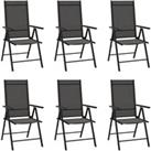 Folding Garden Chairs 6 pcs Textilene Black