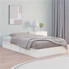 Bed Frame White 75x190 cm Small Single Solid Wood