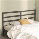 Bed Headboard Grey 206x4x100 cm Solid Wood Pine