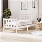 Bed Frame White 75x190 cm Small Single Solid Wood