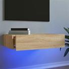 TV Cabinet with LED Lights Sonoma Oak 60x35x15.5 cm