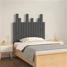 Wall Headboard Grey 82.5x3x80 cm Solid Wood Pine