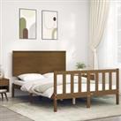 Bed Frame with Headboard Honey Brown 120x200 cm Solid Wood