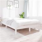 Bed Frame White 150x200 cm King Size Solid Wood Pine
