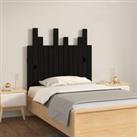 Wall Headboard Black 82.5x3x80 cm Solid Wood Pine