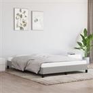 Bed Frame Light Grey 135x190 cm Double Fabric