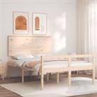 Bed Frame with Headboard 120x200 cm Solid Wood