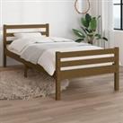 Bed Frame Honey Brown Solid Wood 75x190 cm Small Single