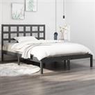 Bed Frame Grey Solid Wood 200x200 cm