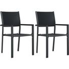 Garden Chairs 2 pcs Black Plastic Rattan Look