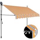 Manual Retractable Awning with LED 250 cm Yellow and Blue