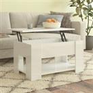 Coffee Table High Gloss White 79x49x41 cm Engineered Wood
