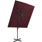 Cantilever Umbrella with Double Top Bordeaux Red 250x250 cm