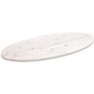 Table Top White 90x45x2.5 cm Solid Wood Pine Oval