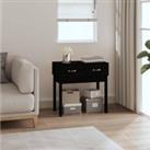 Console Table Black 76.5x40x75 cm Solid Wood Pine