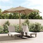 Garden Parasol with Wooden Pole Taupe 300x300x273 cm